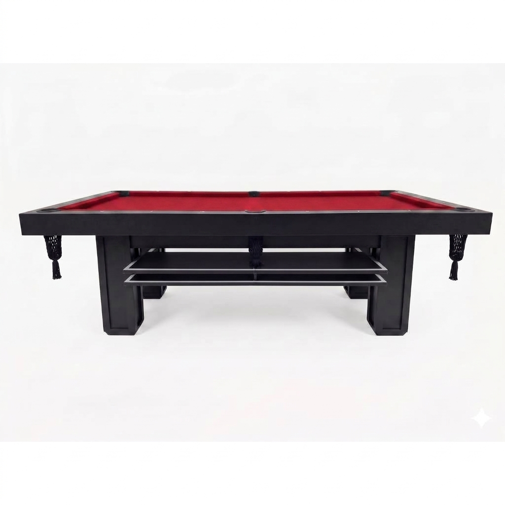 Mesa de Pool multifuncional BlackSteel®Paño Rojo - Imagen 3
